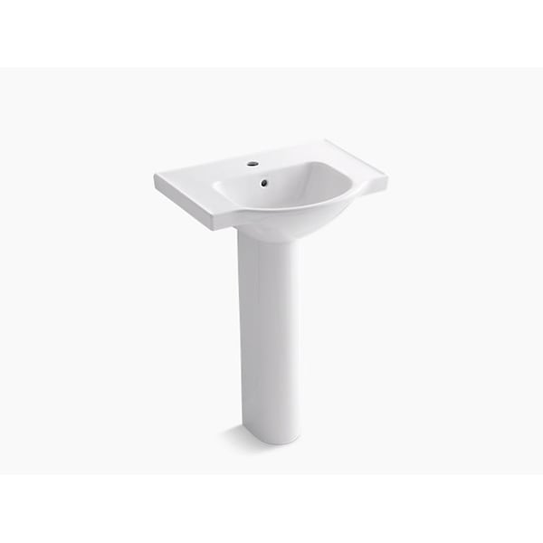 24 Pedestal Bathroom Sink W/ Single Faucet Hole